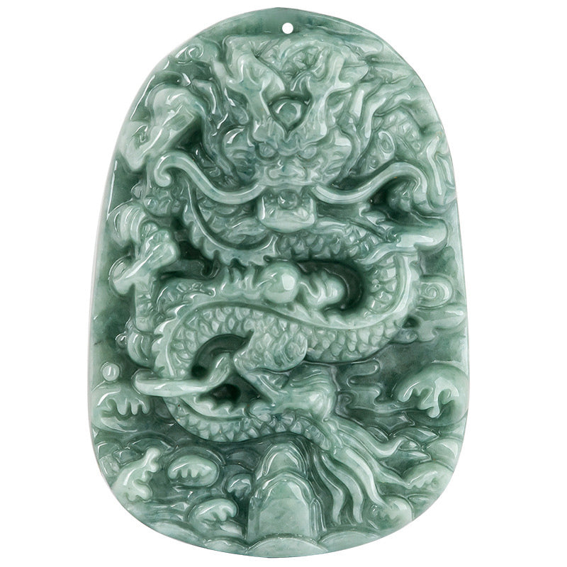 Buddha Stones Chinese Zodiac Dragon Jade Prosperity Necklace Bead String Pendant Fortune Jewel