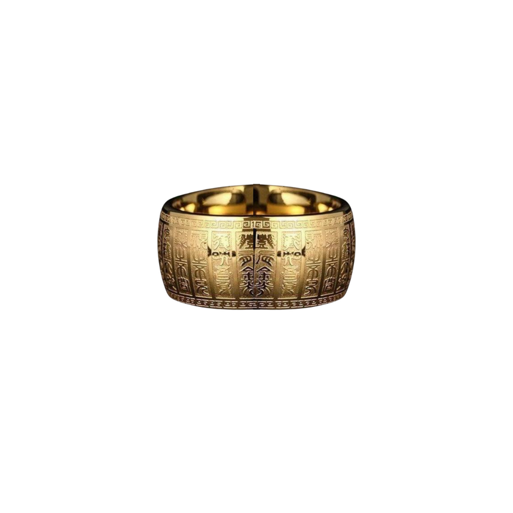 Chinese Buddhism Heart Sutra Scripture Stainless Steel Ring