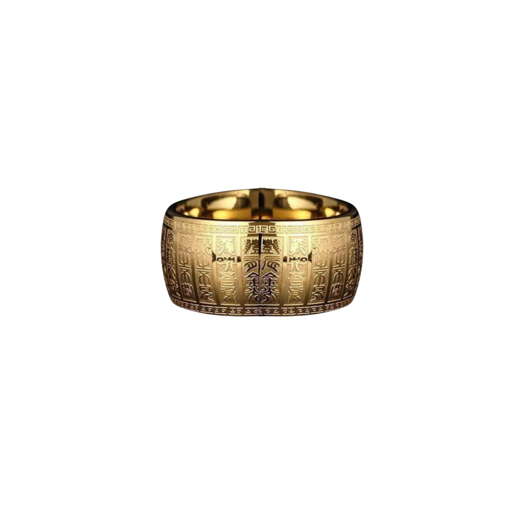 Chinese Buddhism Heart Sutra Scripture Stainless Steel Ring
