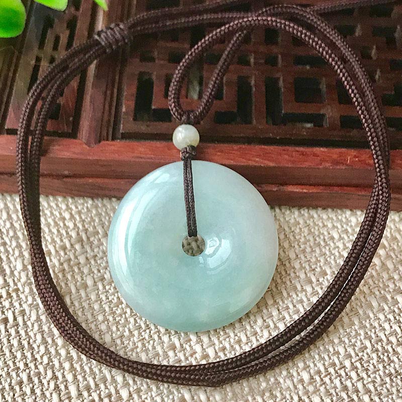 Fortune Jewel Round Jade String Luck Necklace Pendant