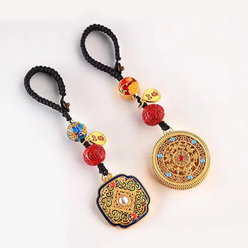 Fortune Jewel Fu Character Blessing Ruyi Charm Key Chain