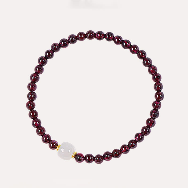 Fortune Jewel Natural Garnet Jade Bead Purification Bracelet