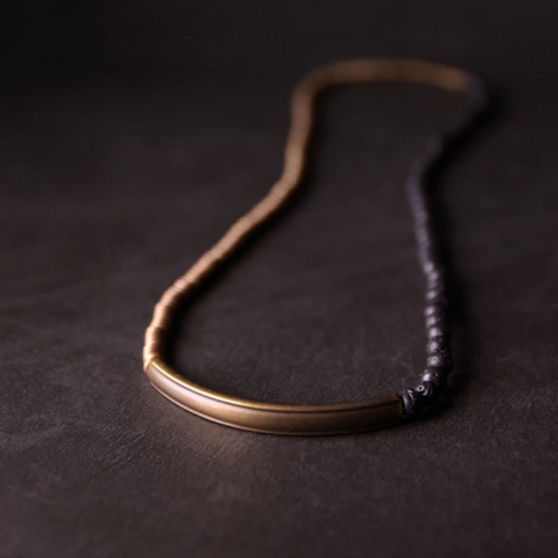 Fortune Jewel Vintage Lava Rock Copper Support Bracelet