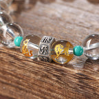 Fortune Jewel 925 Sterling Silver Chinese Zodiac Natal Buddha Auspicious Groups White Crystal Hetian Jade Healing Bracelet