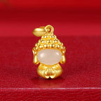 Fortune Jewel White Jade Buddha Success Pendant Necklace