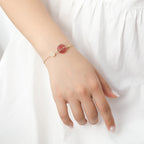 Fortune Jewel Strawberry Quartz Peace Buckle Coin Love Bracelet