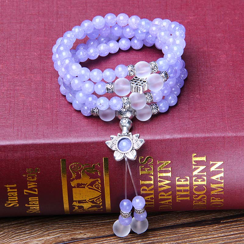 Fortune Jewel Purple Jasper Bead Strength Bracelet Mala