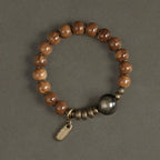 Fortune Jewel Kuka Seed Tiger Eye Gold Sheen Obsidian Brass Copper Wealth Luck Bracelet