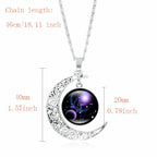 Fortune Jewel 12 Constellations of the Zodiac Moon Protection Necklace Chain Pendant