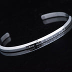 Fortune Jewel Six True Words Engraving Titanium Steel Blessing Protection Bracelet