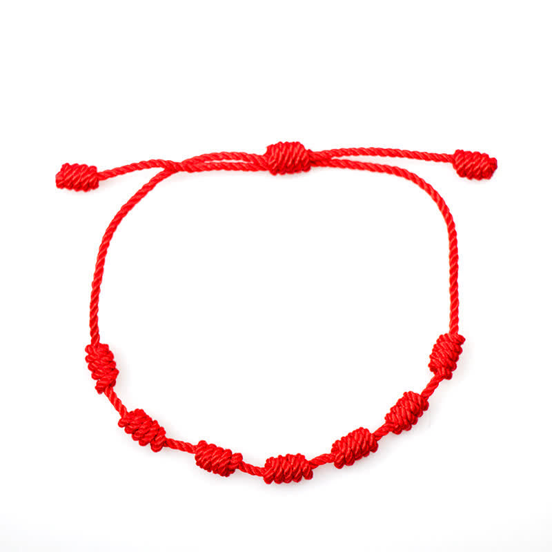 Fortune Jewel 4Pcs Evil Eye Seven Knot Red String Protection Bracelet