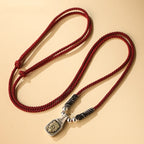 Buddha Stones Tibetan 925 Sterling Silver Zakiram Goddess of Wealth Protection Rope Necklace Pendant