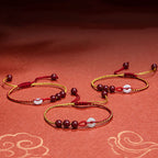 Fortune Jewel Natural Cinnabar Jade Peace Buckle Blessing Bracelet
