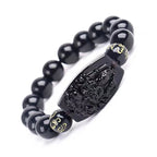 Fortune Jewel Chinese Zodiac Obsidian Protection Bracelet