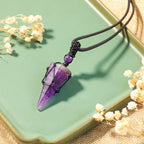 Fortune Jewel Natural Stone Pointed Pendant Necklace