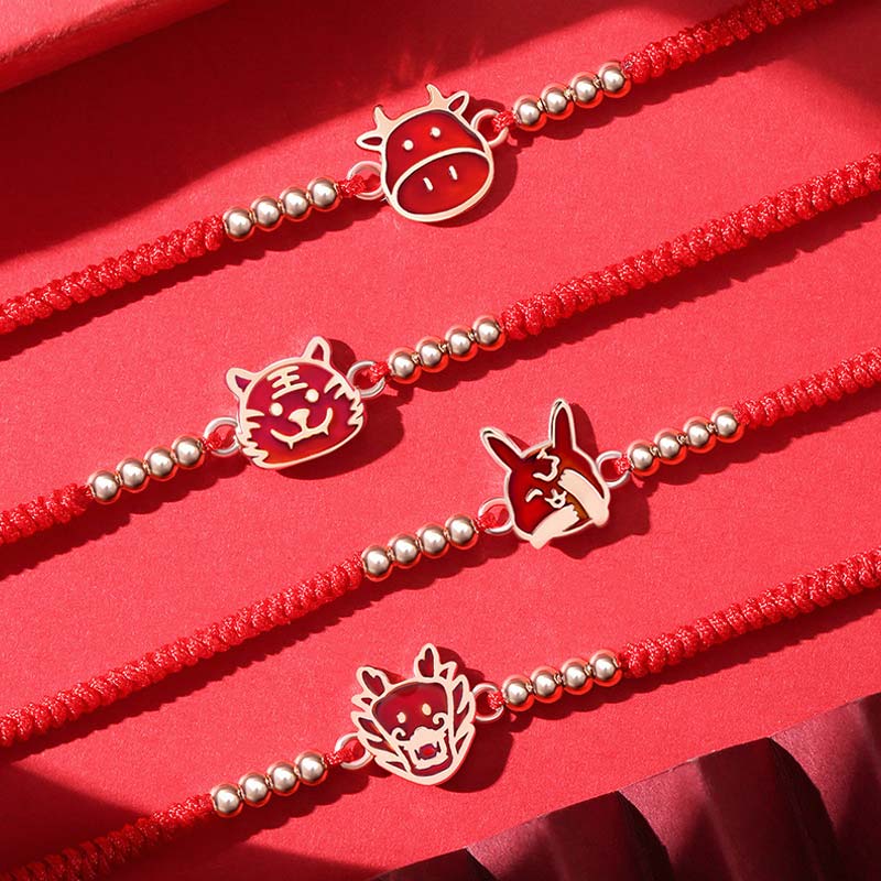 Fortune Jewel 12 Chinese Zodiac Lucky Red String Bracelet
