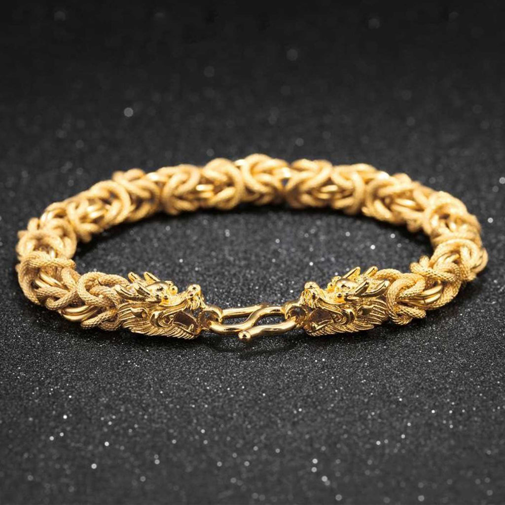 Buddha & Karma Double-Headed Golden Dragon Luck Bracelet
