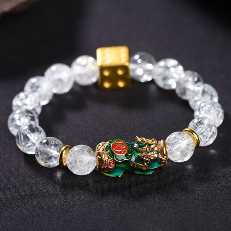 Buddha3bodhi Color-Changing Pixiu White Crystal Dice Wealth Bracelet