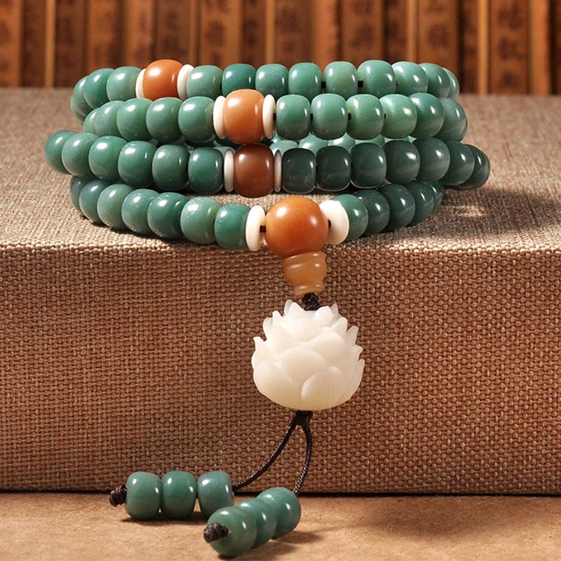 Fortune Jewel Lotus Cyan Bodhi Seed Success Bracelet Fortune Jewel