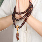 Fortune Jewel 108 Mala Beads Three-eyed Dzi Bead Nine-eye Dzi Bead Jade Luck Bracelet