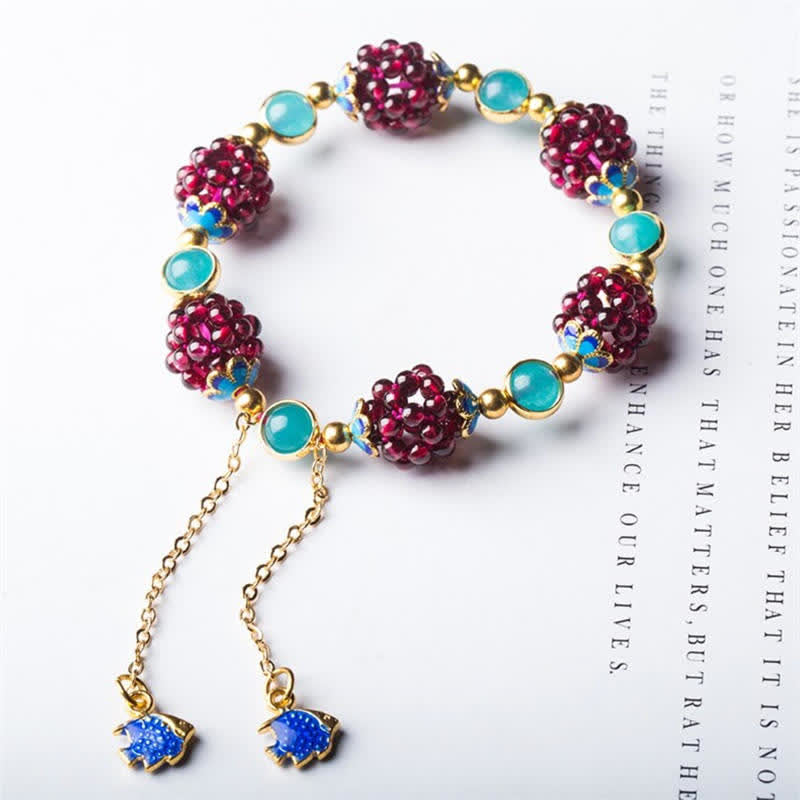 Fortune Jewel Tibetan Garnet Calm Bracelet