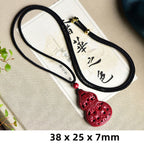 Fortune Jewel Laughing Buddha Yin Yang Chinese Zodiac Gourd Natural Cinnabar Blessing Necklace Pendant