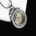 Fortune Jewel Tibetan Om Mani Padme Hum Double Dorje Vajra Rotatable Purity Peace Necklace Pendant