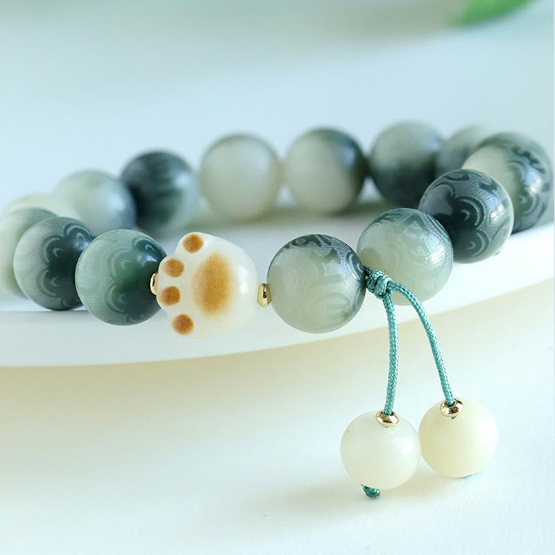 Fortune Jewel Bodhi Seed Om Mani Padme Hum Carved Harmony Bracelet