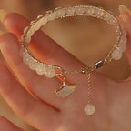 Fortune Jewel Ginkgo Leaf Jade Bead Luck Bracelet