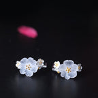 Fortune Jewel 925 Sterling Silver Plum Blossom Floral Blessing Earrings