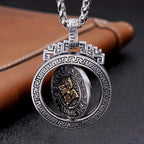 Fortune Jewel Tibetan Om Mani Padme Hum Double Dorje Vajra Rotatable Purity Peace Necklace Pendant
