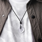 Fortune Jewel Lucky Coin Pendant Healing Crystal Gemstone Necklace