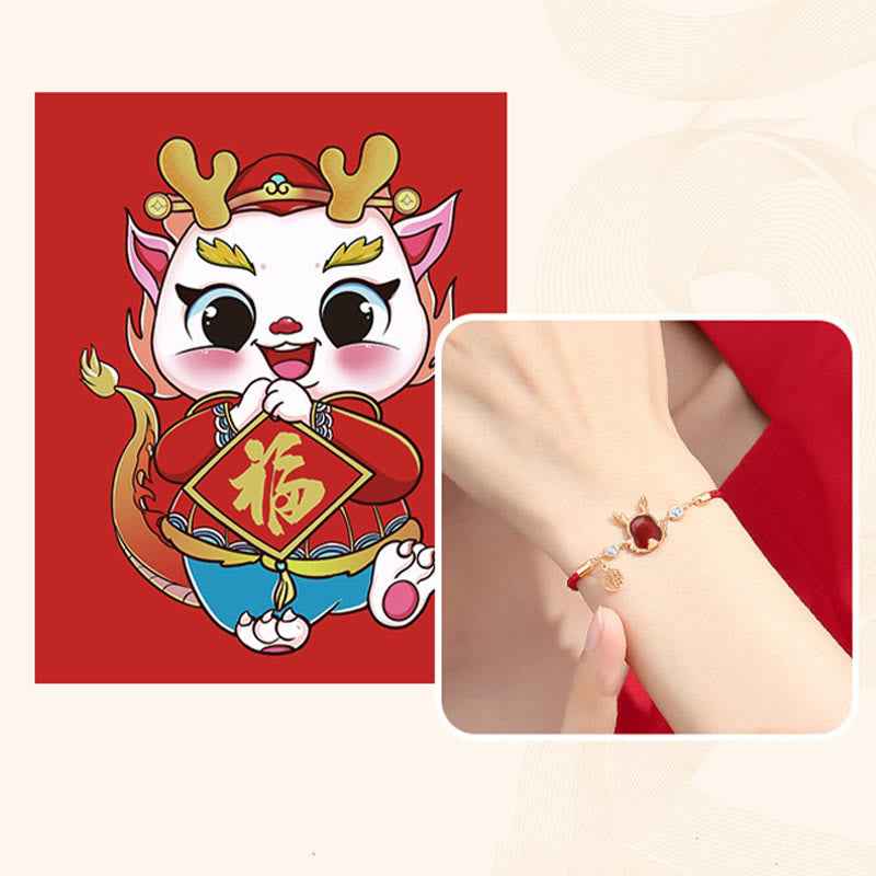 ❗❗❗A Flash Sale- Fortune Jewel 925 Sterling Silver Year of the Dragon Natural Red Agate Dragon Attract Fortune Fu Character Strength Bracelet Necklace Pendant Earrings