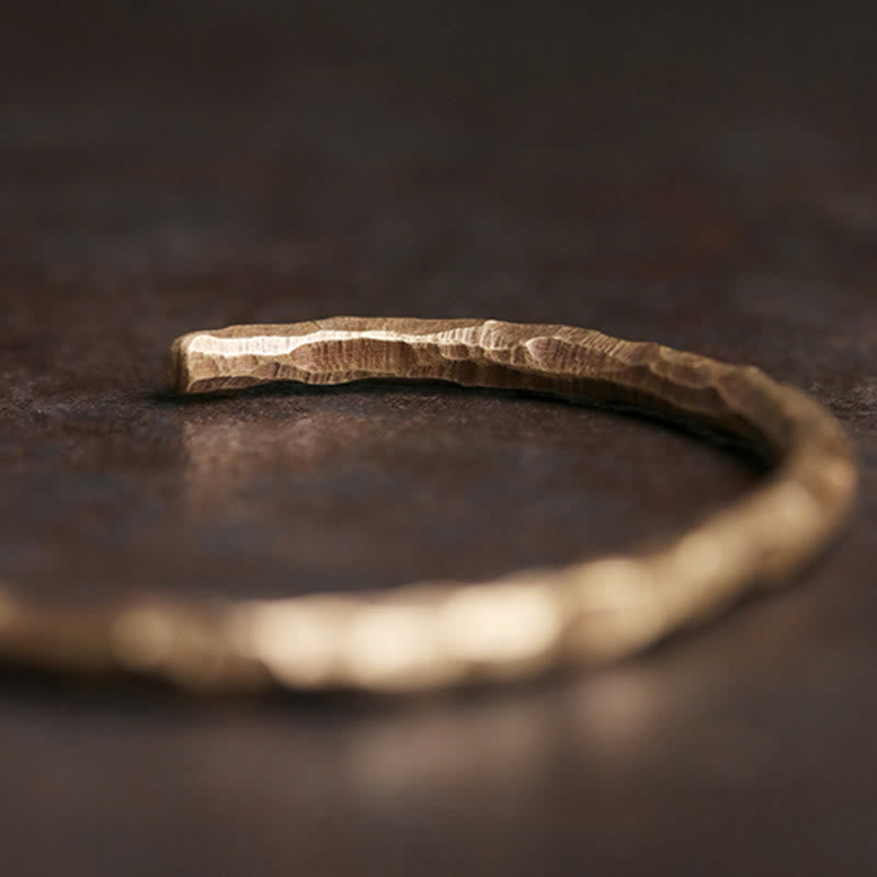 Fortune Jewel Tibetan Bump Texture Copper Luck Cuff Bracelet Bangle