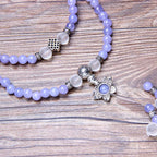 Fortune Jewel Purple Jasper Bead Strength Bracelet Mala