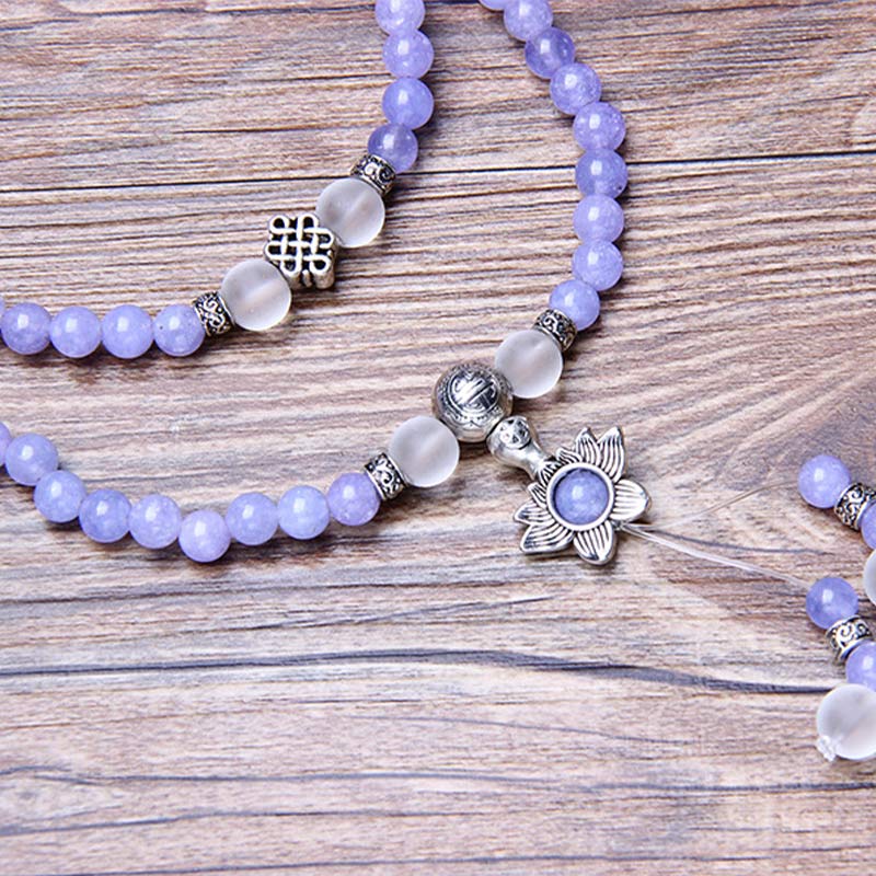 Fortune Jewel Purple Jasper Bead Strength Bracelet Mala