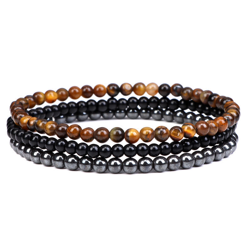 Fortune Jewel 3Pcs Natural Crystal Stone Inner Peace Spiritual Bracelet