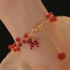 Fortune Jewel Red Maple Leaf Luck Charm Bracelet