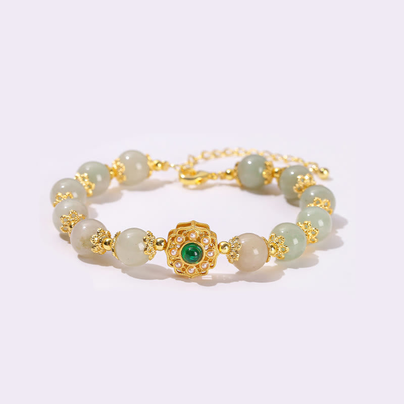 Fortune Jewel Natural Jade Prosperity Bead Chain Bracelet