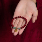 Fortune Jewel Cinnabar Green Aventurine Luck Blessing Bracelet