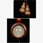 Fortune Jewel Red Sandalwood Ebony Wood Green Sandalwood Luminous Lucky Bead Gourd Peace Key Chain