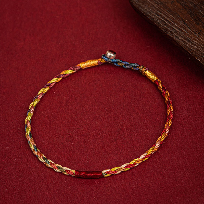 Fortune Jewel Handmade Five Color Thread Luck Couple Child Adult Bracelet