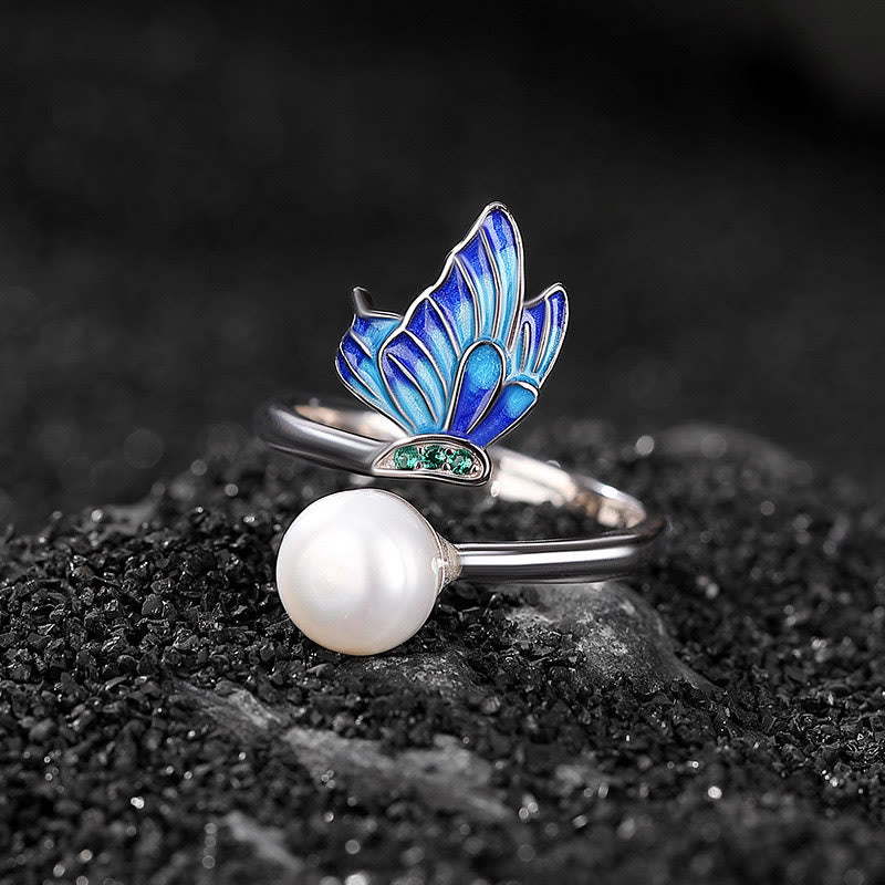 Fortune Jewel 925 Sterling Silver Pearl Butterfly Healing Necklace Pendant Earrings Ring
