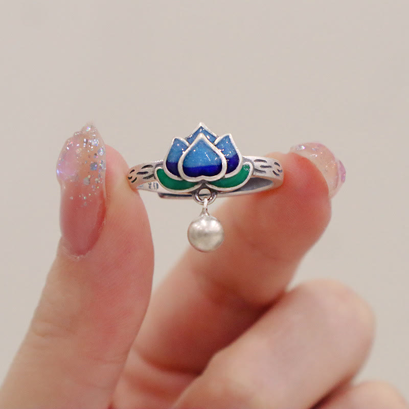 Fortune Jewel Lotus Flower Pattern Enlightenment Ring Fortune Jewel