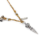 Fortune Jewel Tibetan Handmade 925 Sterling Silver Dorje Vajra Om Mani Padme Hum Feather Strength Necklace Pendant Fortune Jewel