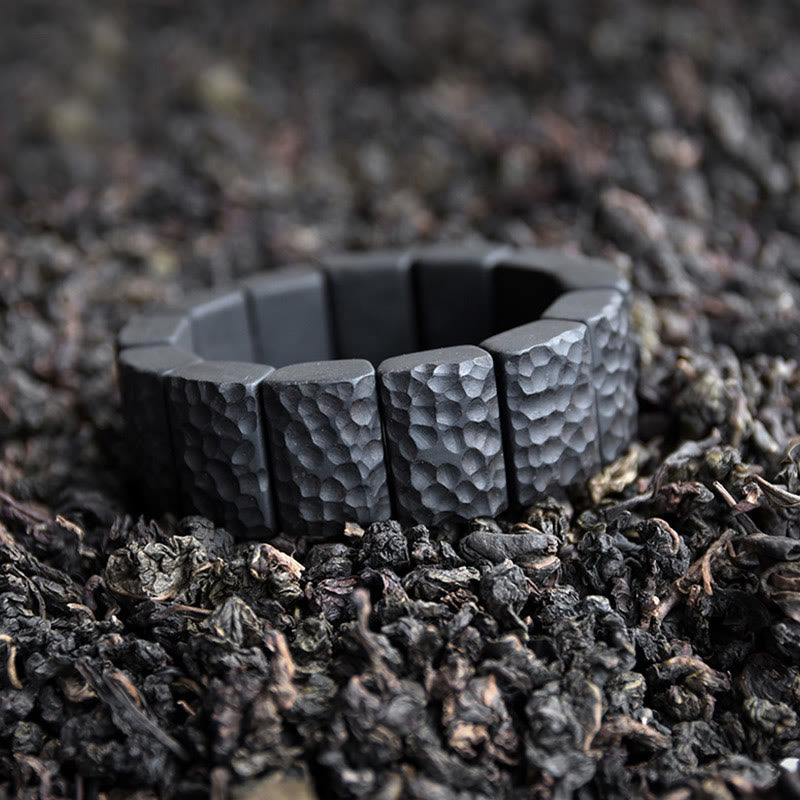 Fortune Jewel Vintage Ebony Wood Texture Peace Couple Bracelet