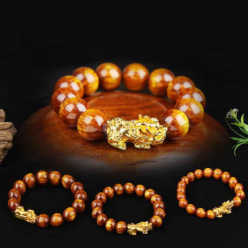 Fortune Jewel Lucky Golden Tiger Eye Abundant Pixiu Bracelet