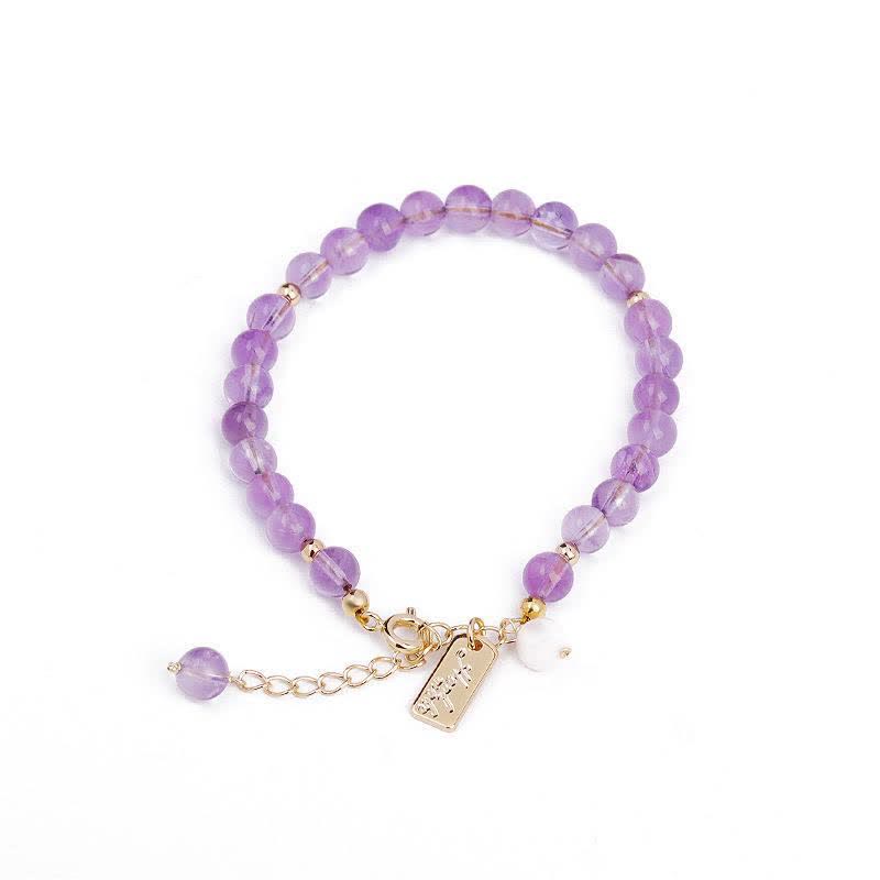Fortune Jewel Natural Amethyst Crystal Relieves Stress Bracelet
