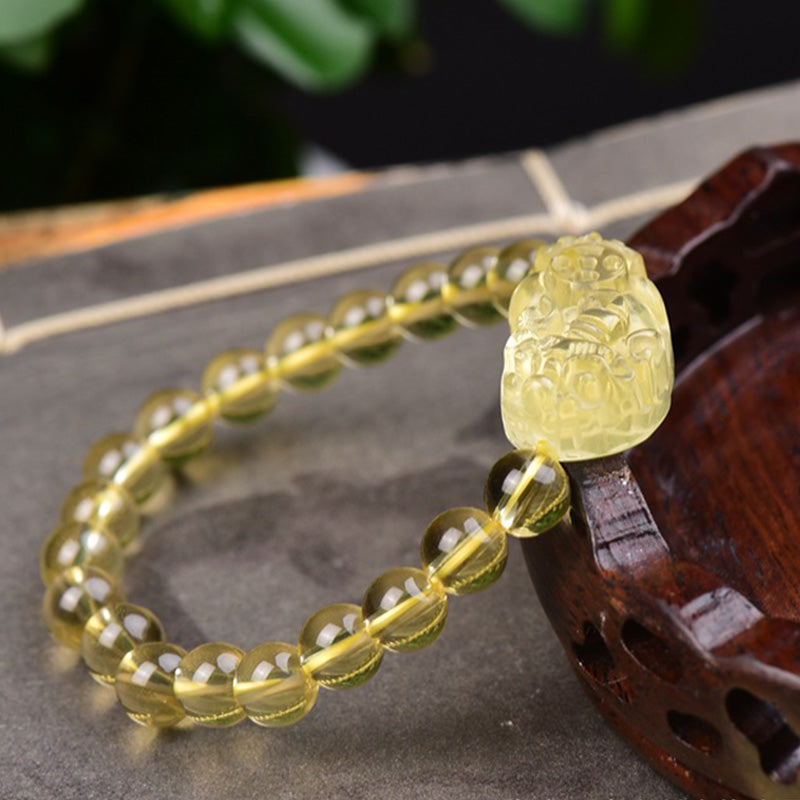 Fortune Jewel FengShui Citrine PiXiu Wealth Bracelet