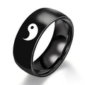 Fortune Jewel Yin Yang Balance Titanium Steel Couple Ring Fortune Jewel